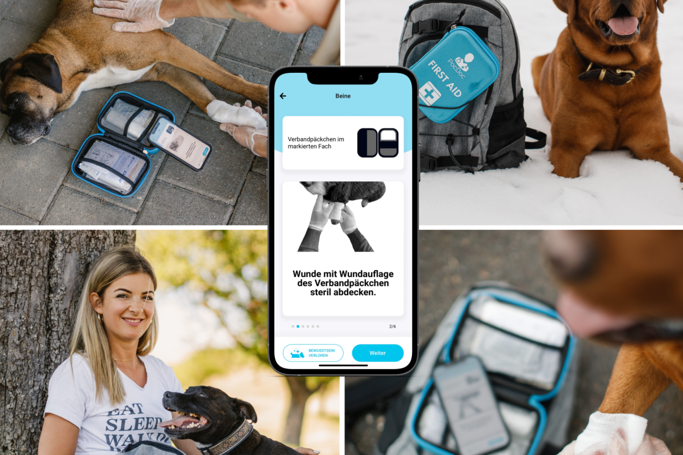 pocdoc App für die einfache Behandlung im Ernstfall.